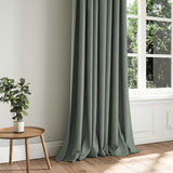 A grey woven fabric shown as a curtain.