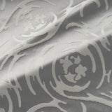 Fabric swatch of a beautiful grey coloured abstract swirl fabric suitable for curtains