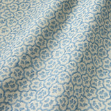Printed linen fabric sample – a handy block print pattern in blue and cream