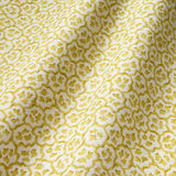 Printed linen fabric sample – a handy block print pattern in yellow and cream