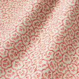 Printed linen fabric sample – a handy block print pattern in pink and cream