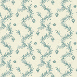 Printed linen fabric - a charming marine-style pattern in blue and cream