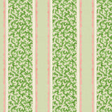 Printed linen fabric sample – fresh bands of jolly colours in green, pink and cream