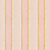 Printed linen fabric sample – a bold blocks of colour in this inviting stripe are softened with a painterly finish in pink, yellow and white
