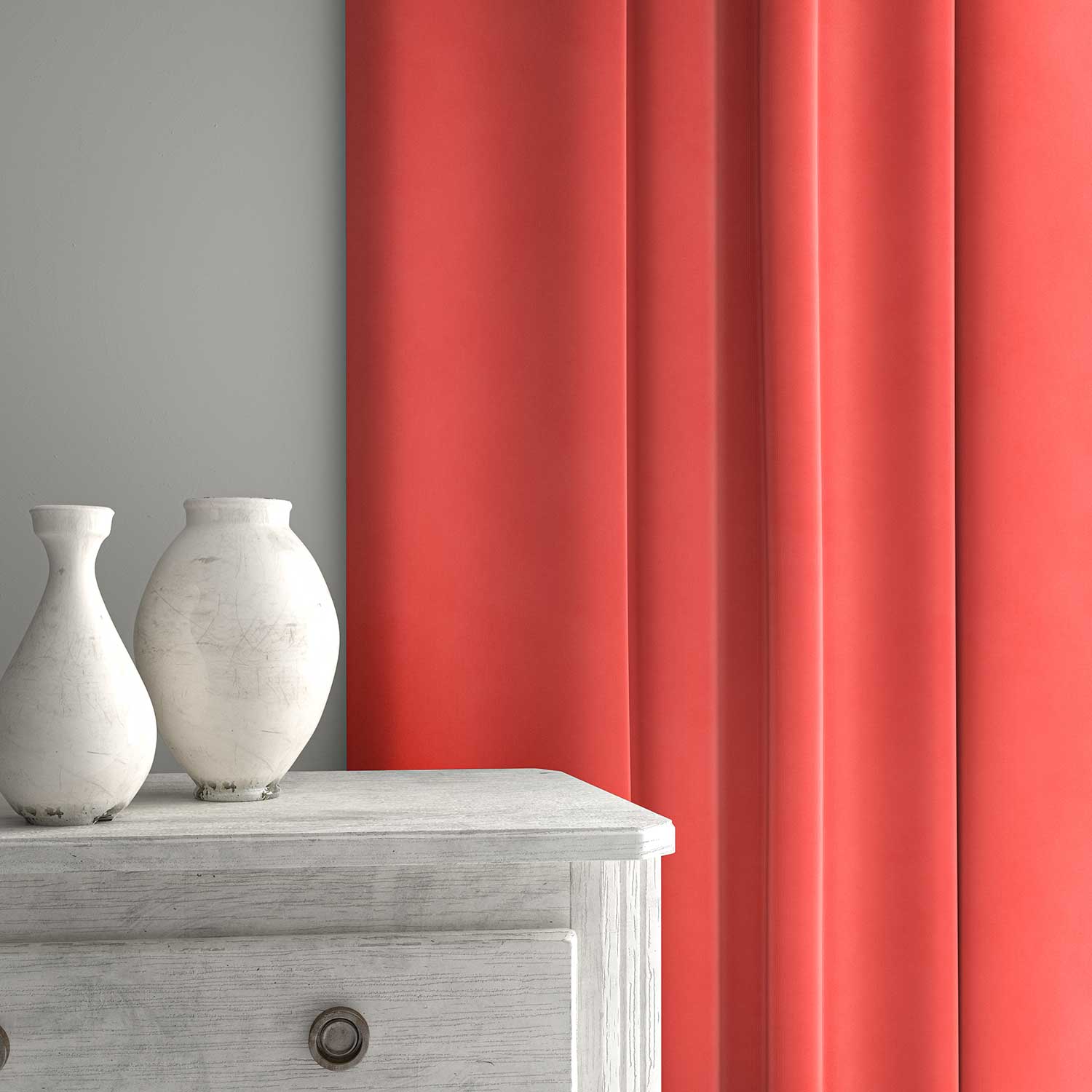 Velvet curtain in pink