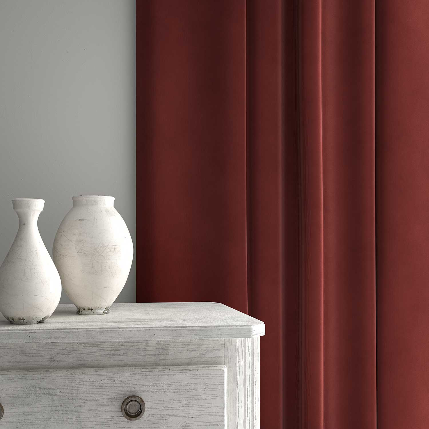 Velvet curtain in red