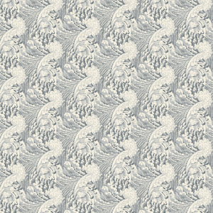 Sample of a stylish abstract wallpaper featuring dramatic, undulating waves.