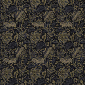 Sample of a printed velvet fabric showcasing an archival document, circa 1700s, this stylised floral is lavish, graceful, and timeless in blue