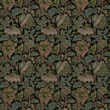 Sample of a printed velvet fabric showcasing an archival document, circa 1700s, this stylised floral is lavish, graceful, and timeless in brown, blue, pink and green