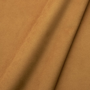 Fabric swatch of a plain stain resistant velvet upholstery fabric in a gold colour