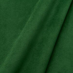 Fabric swatch of a plain stain resistant velvet upholstery fabric in a green colour