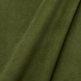 Fabric swatch of a plain stain resistant velvet upholstery fabric in a dark green colour