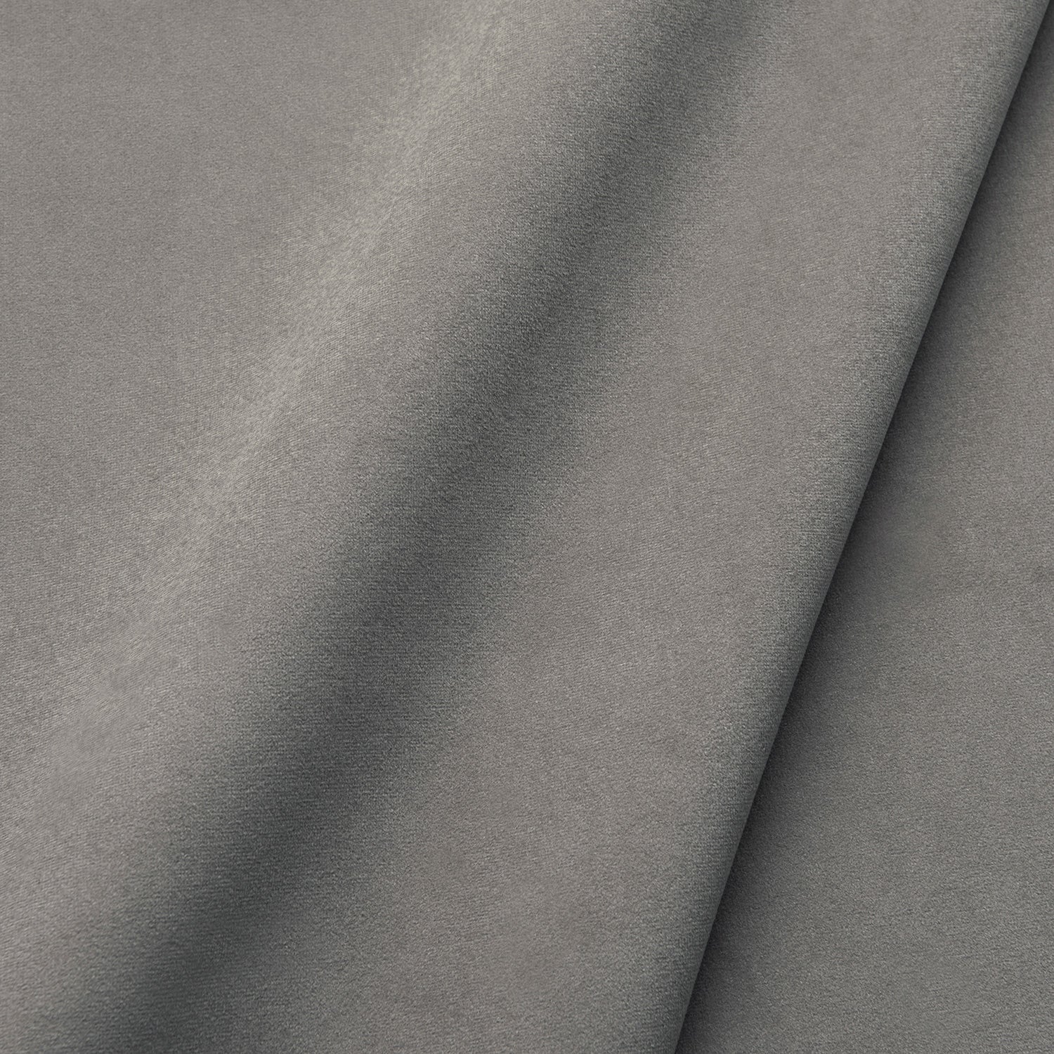 Fabric swatch of a plain stain resistant velvet upholstery fabric in a grey colour