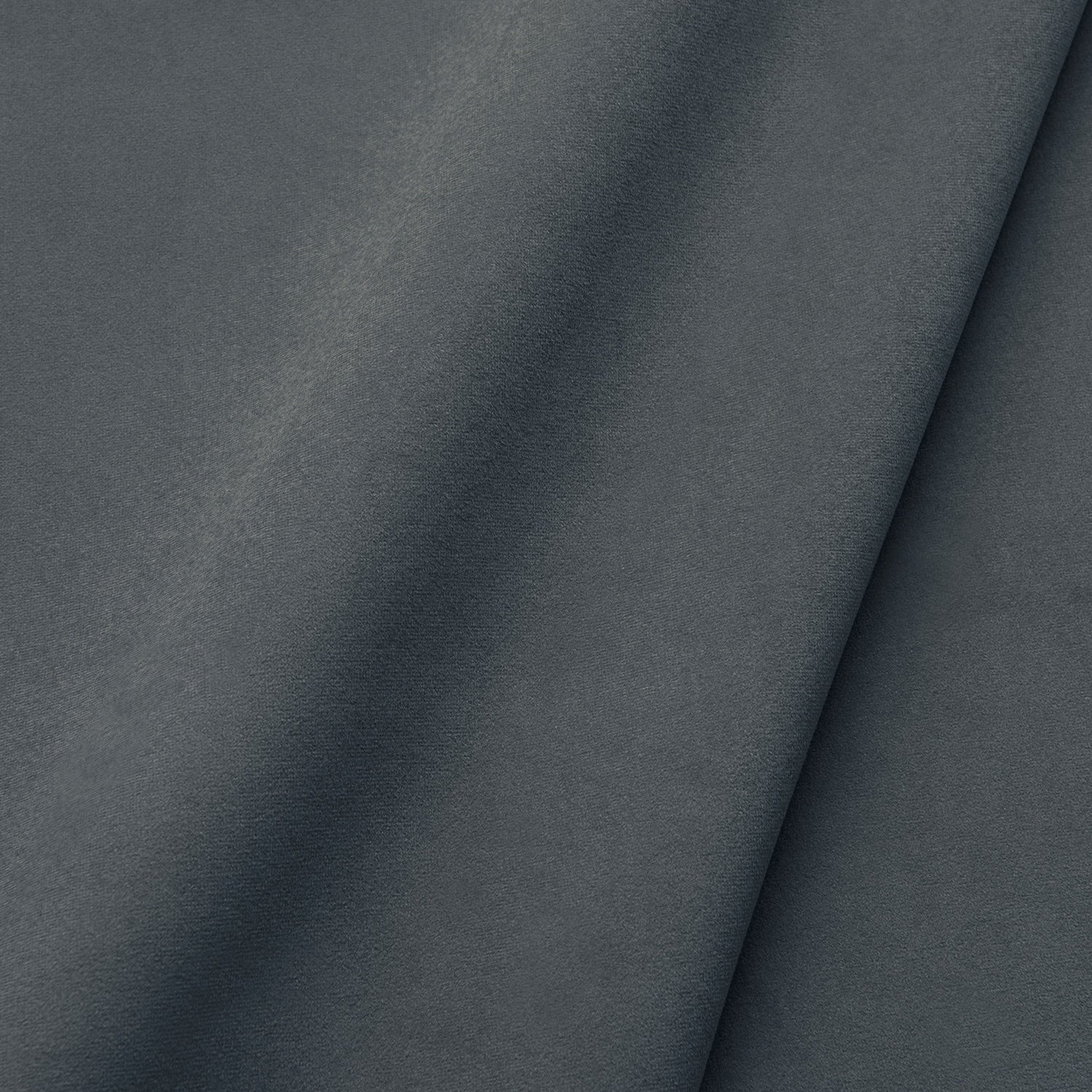 Fabric swatch of a plain stain resistant velvet upholstery fabric in a dark grey colour