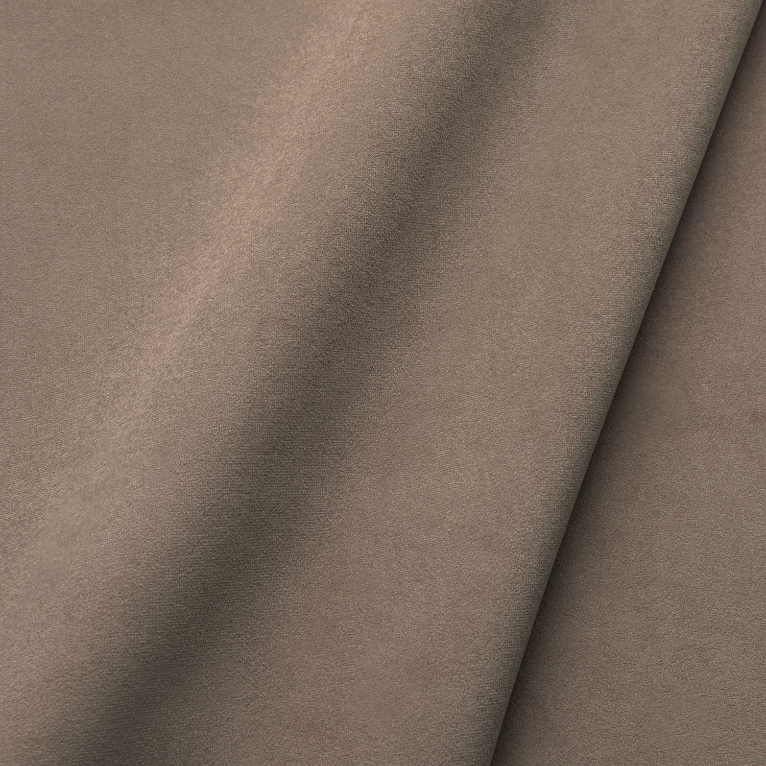 Fabric swatch of a plain stain resistant velvet upholstery fabric in a brown colour
