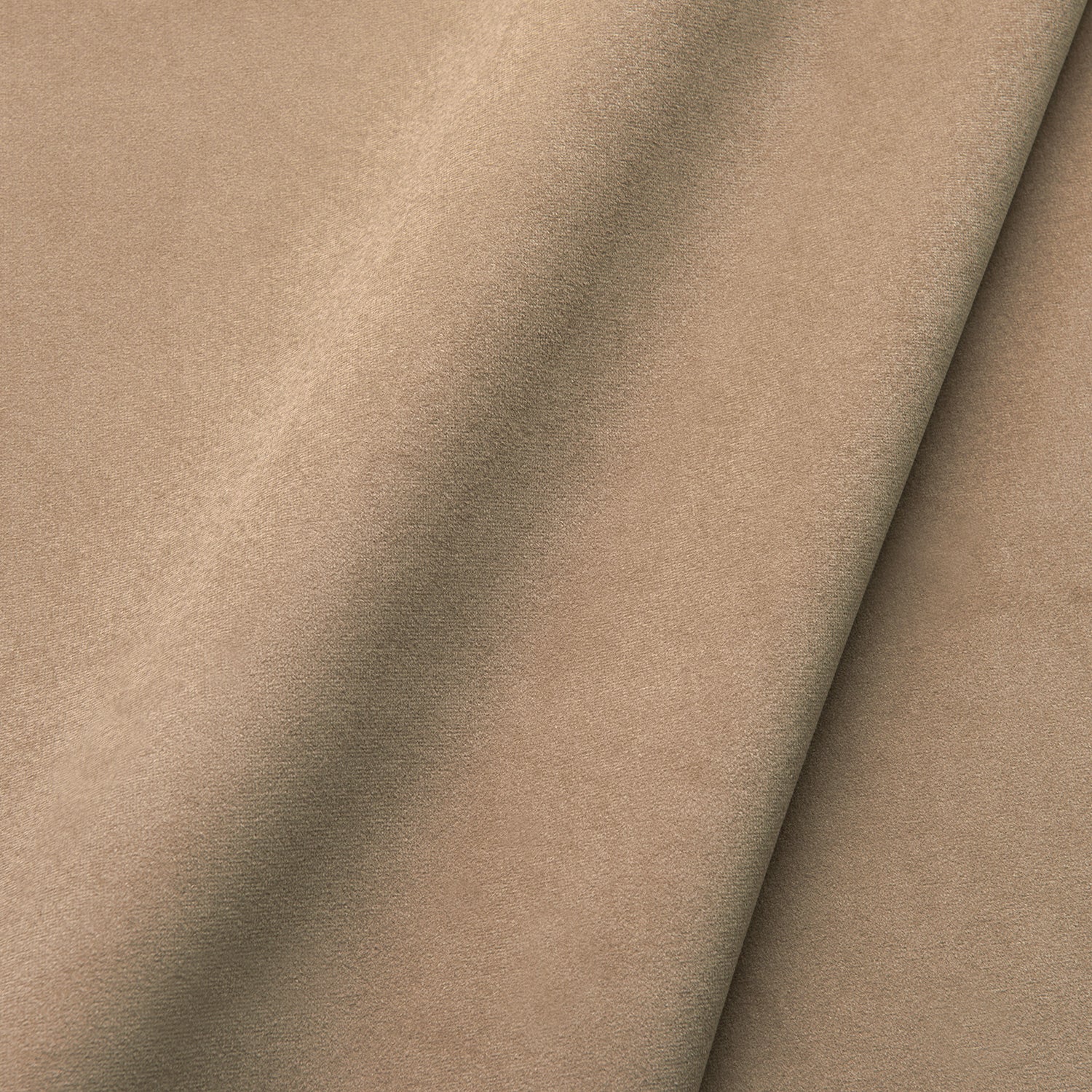 Fabric swatch of a plain stain resistant velvet upholstery fabric in a tan colour