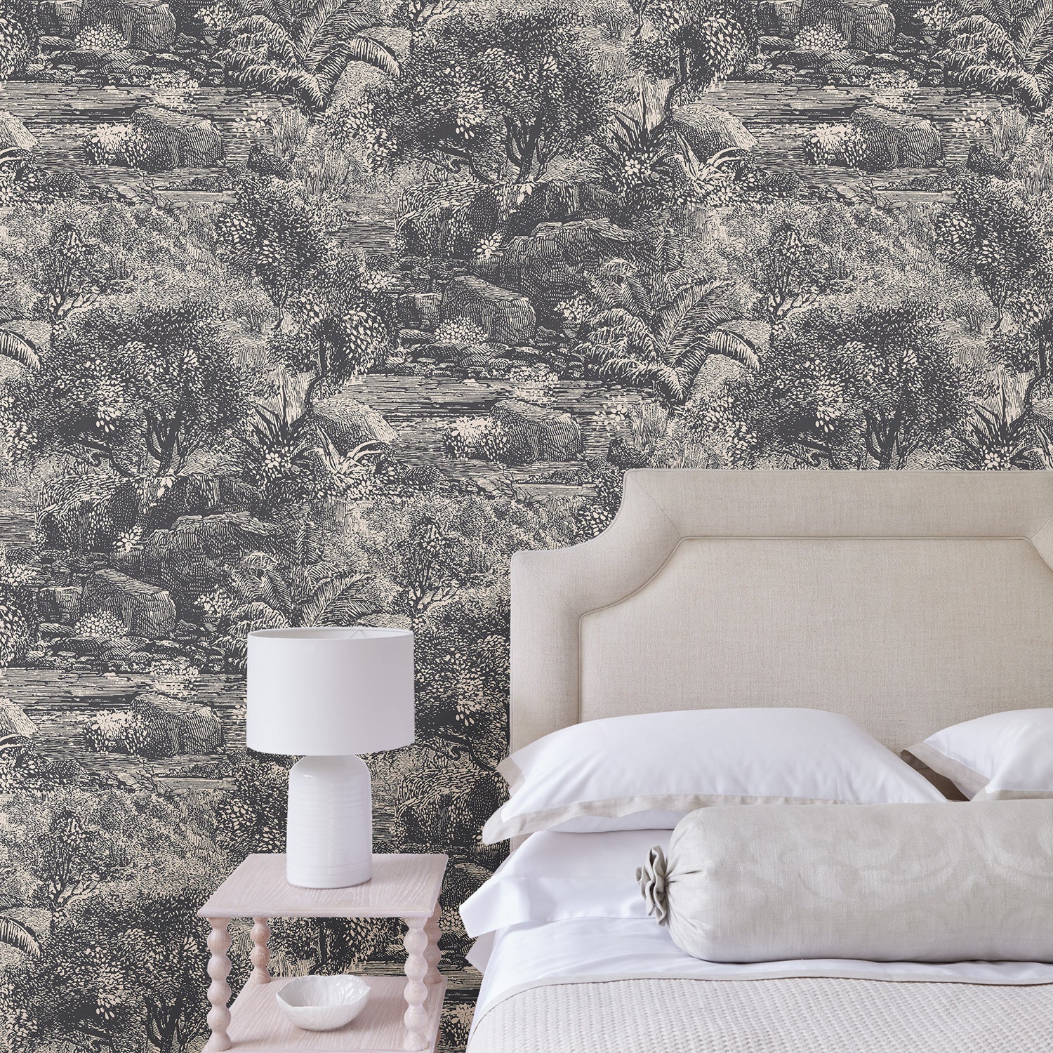 Linwood | Wallpaper | Island Paradise | Charcoal