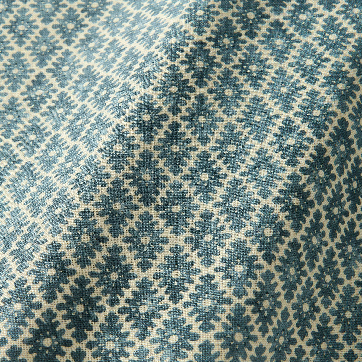 Ashfield - Harbour Blue | Printed Linen Fabric | Linwood