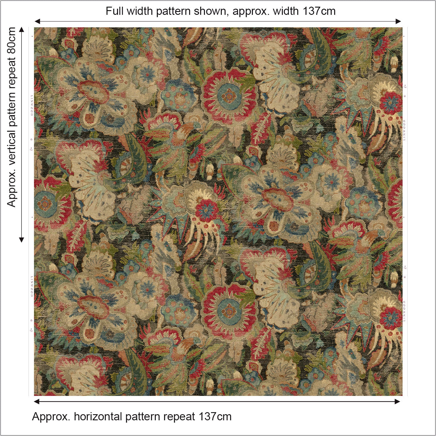 Bizarre – Multi | Printed Velvet Fabric | Linwood