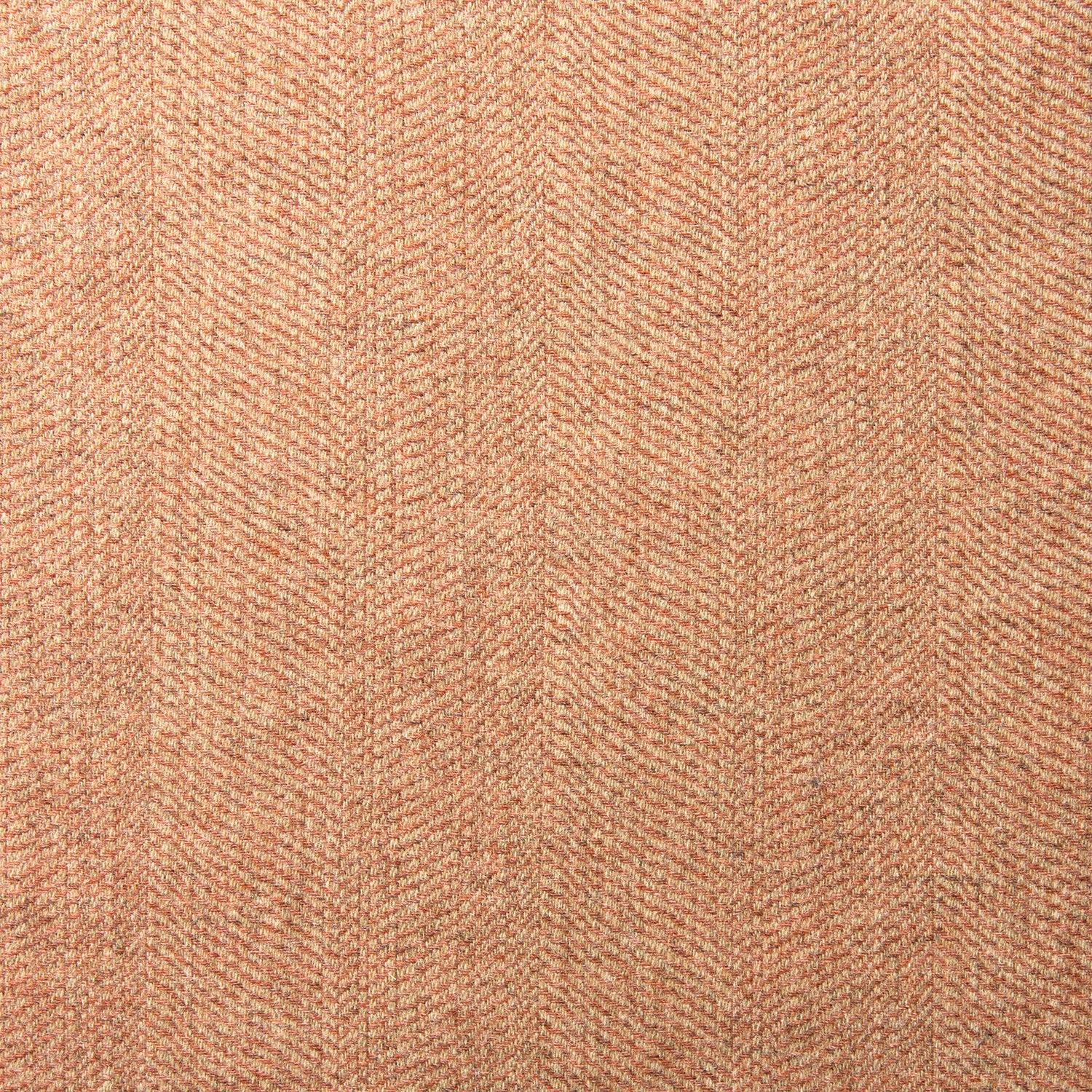 Sample of a classic herringbone woven fabric in orange.