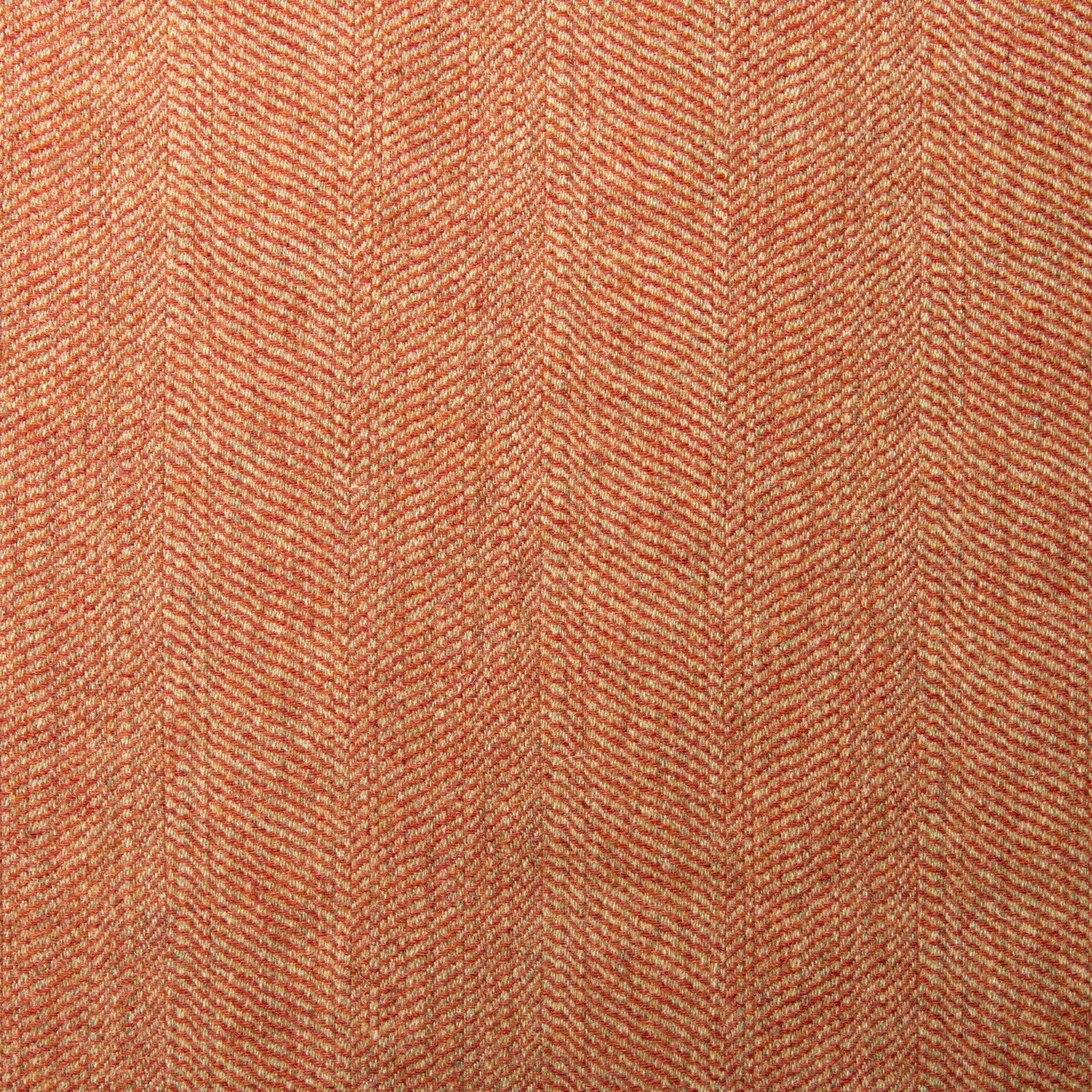 Sample of a classic herringbone woven fabric in red.