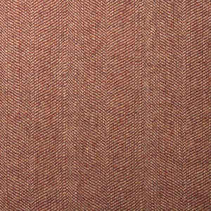 Sample of a classic herringbone woven fabric in red.