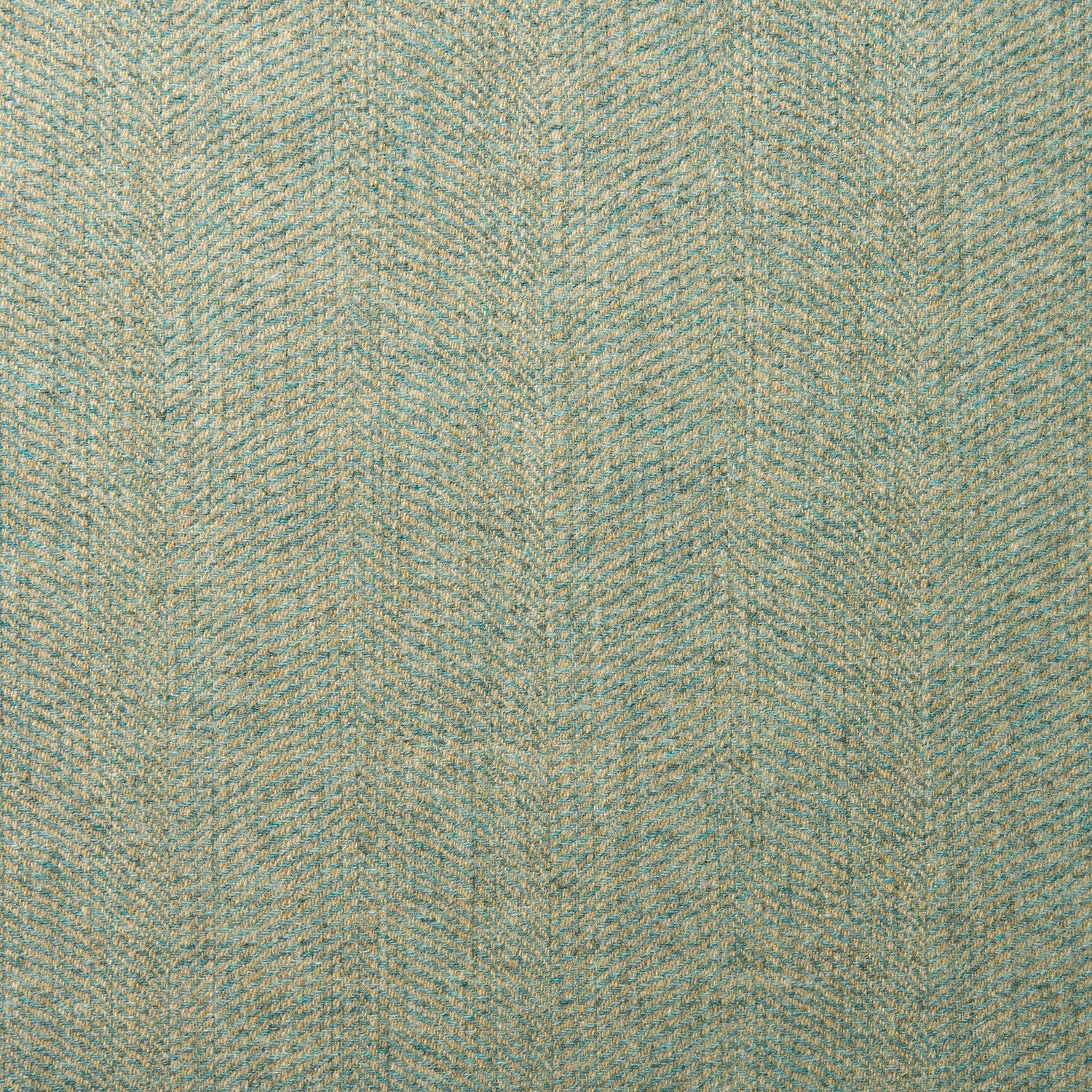 Sample of a classic herringbone woven fabric in blue.