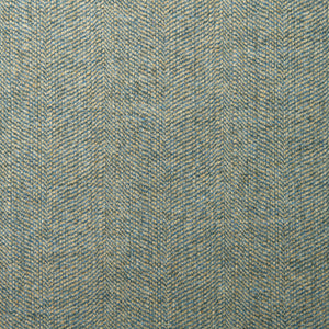 Sample of a classic herringbone woven fabric in blue.