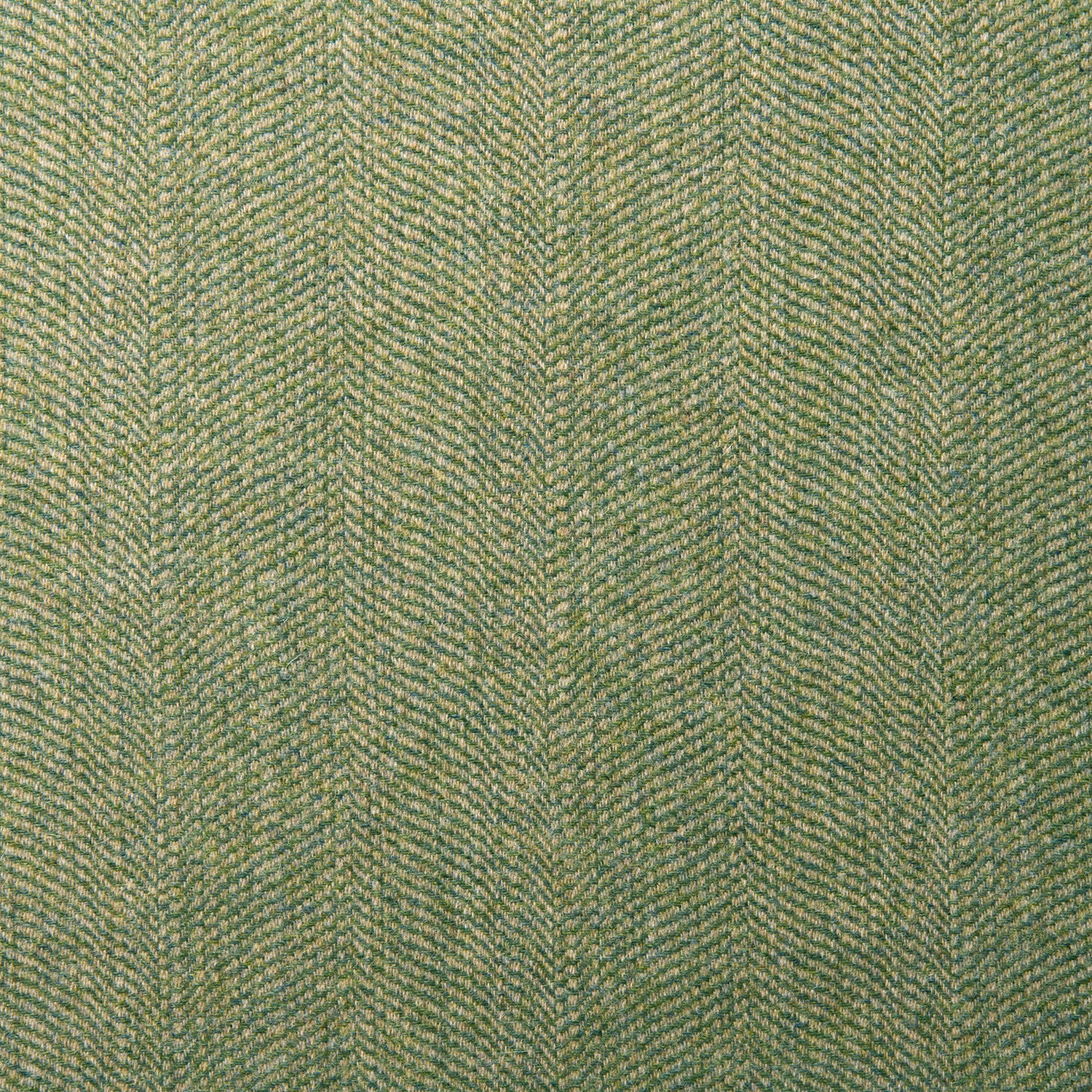 Sample of a classic herringbone woven fabric in green.