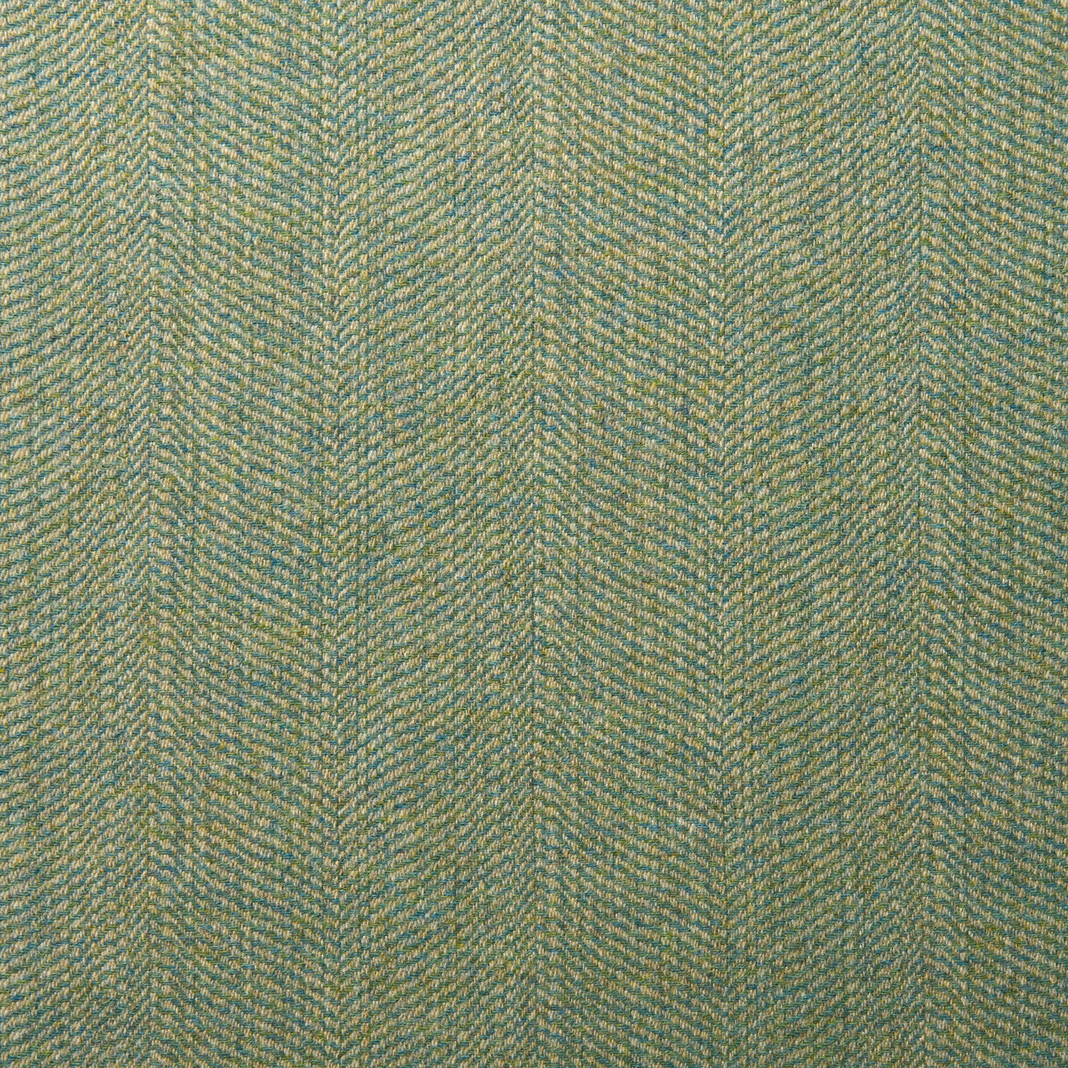 Sample of a classic herringbone woven fabric in green.