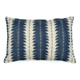 A blue and off white linen cushion with an attractive ‘fern’ design and finished with a sleek, Oxford edge.