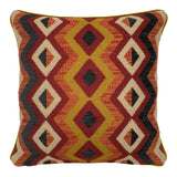Back of Linwood cushion in Amala Red Overhead view of the reverse side, made in matching fabric.