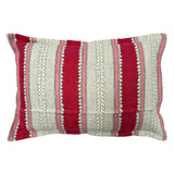 Back of Linwood cushion in Dimity, Dragon Fruit colourway. Overhead view of the reverse side, made in matching fabric.