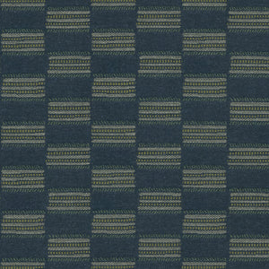 Strata woven fabric in Denim flat shot showing subtle horizontal texture and tonal variation.