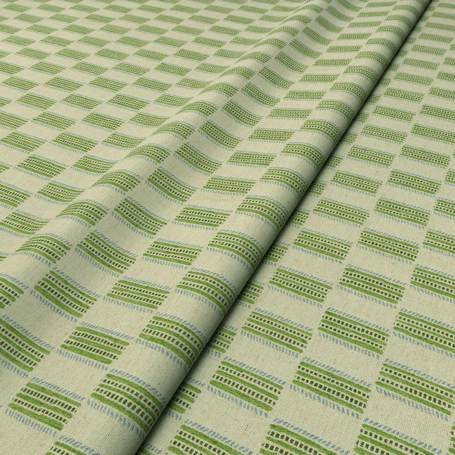 Strata fabric styled in a wave to show horizontal structure and depth.