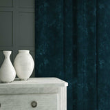 Curtain in a indigo blue stain resistant crushed velvet fabric, perfect for blue crushed velvet sofa or curtains