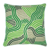 With a matching front and back, this linen cushion is made from L.A. Sunset, a green multicoloured design inspired by an archival document from the 1920s. Piped with Juno (Cream) for a smart finish.