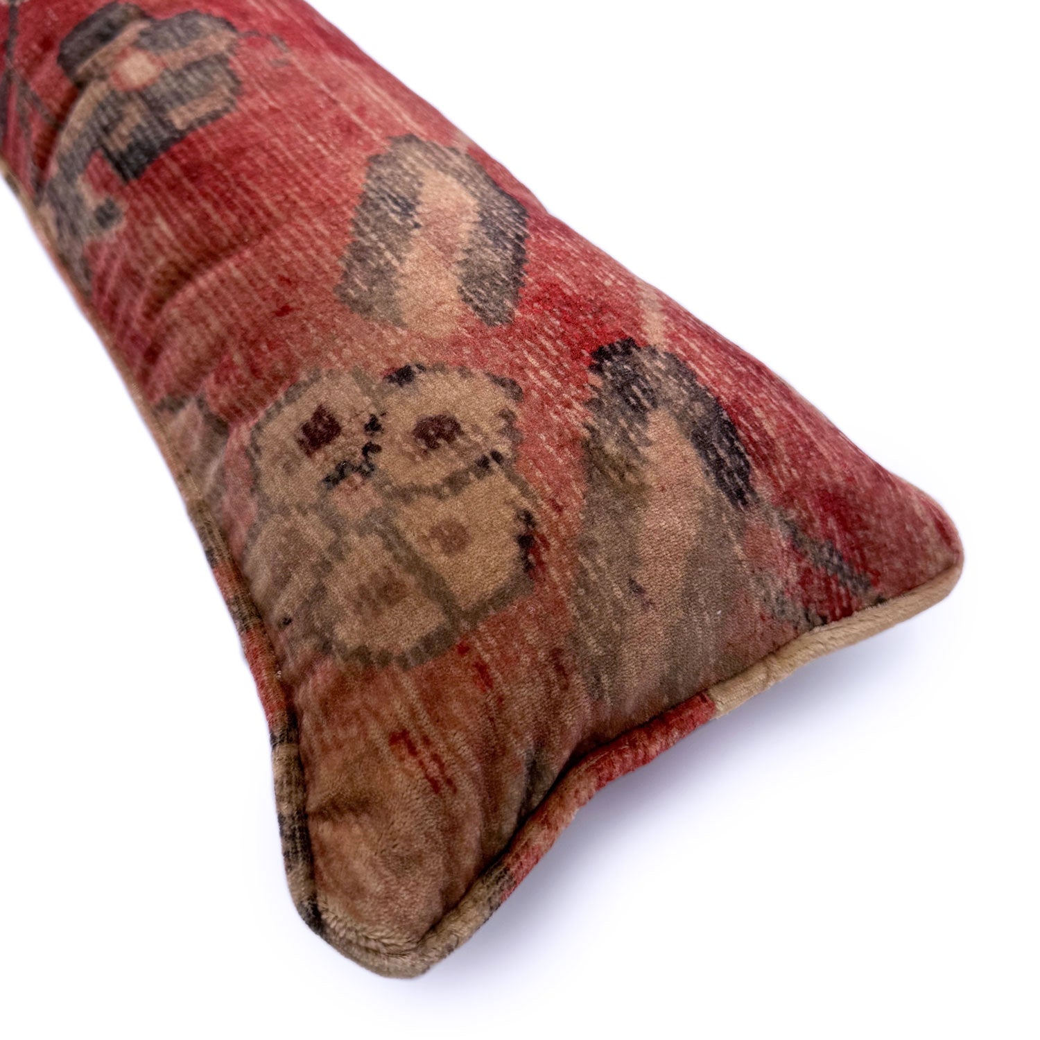 Washable velvet draught excluder - distressed-style velvet