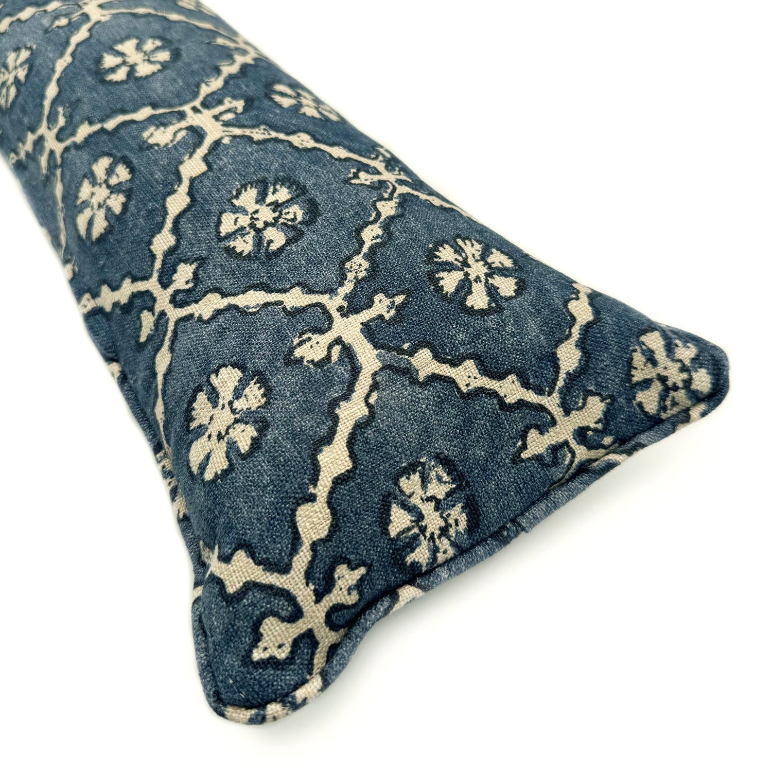 Washable velvet draught excluder – Uzbekistan hand block printed