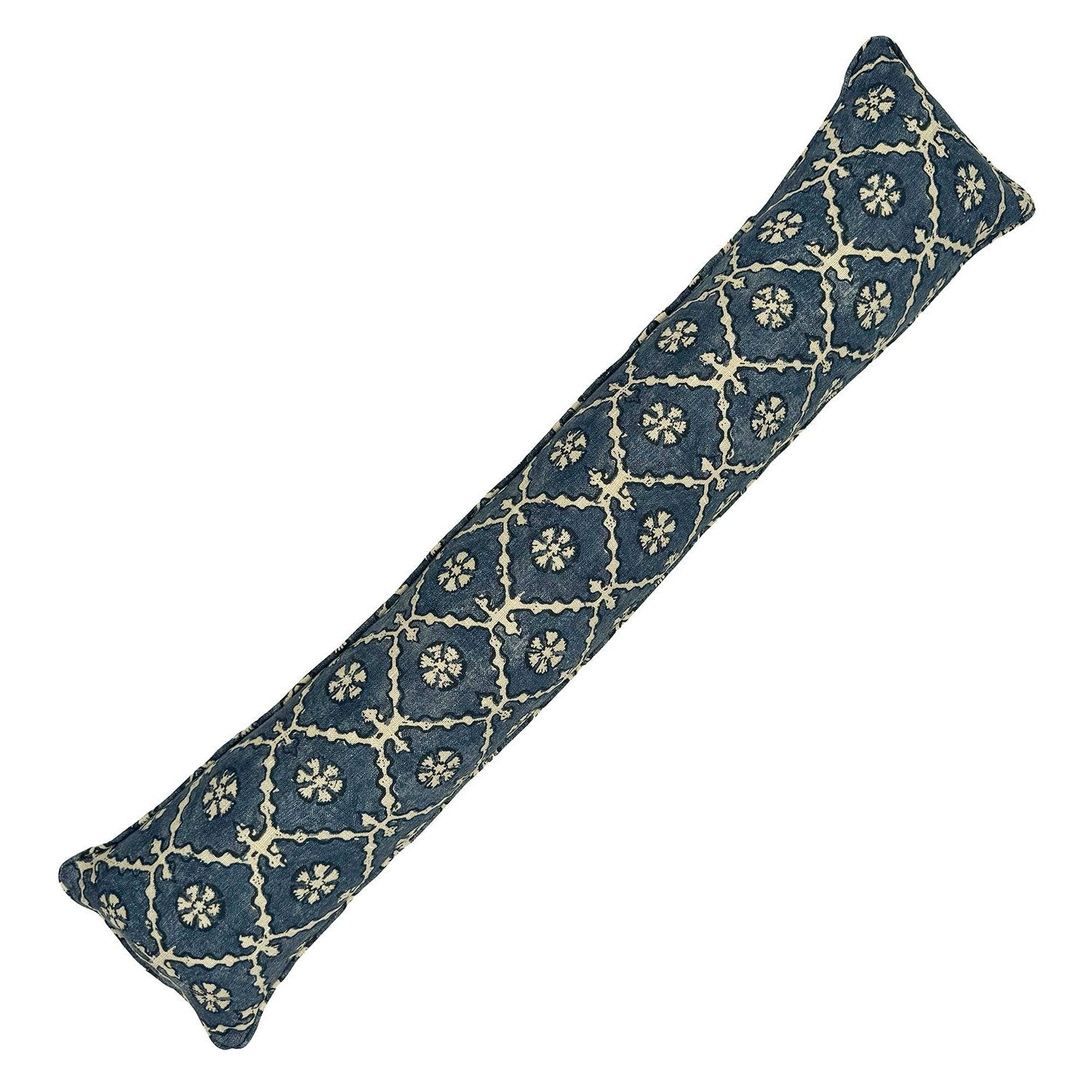 Washable velvet draught excluder – Uzbekistan hand block printed