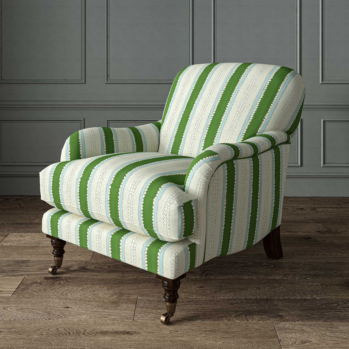 Dimity Bowling Green – Pure Linen Striped Fabric by Linwood