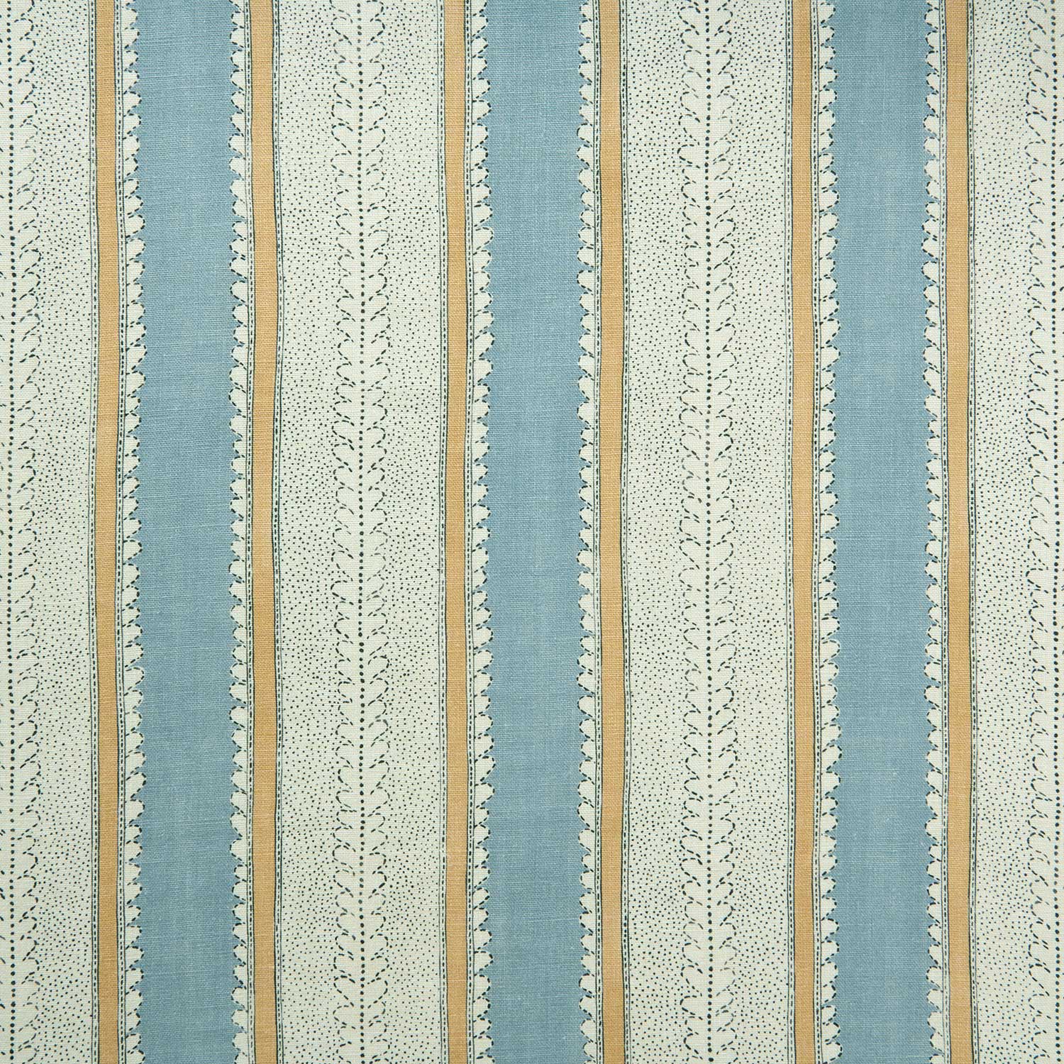 Powder Blue Material Dimity Powder Blue – Pure Linen Striped Fabric by Linwood