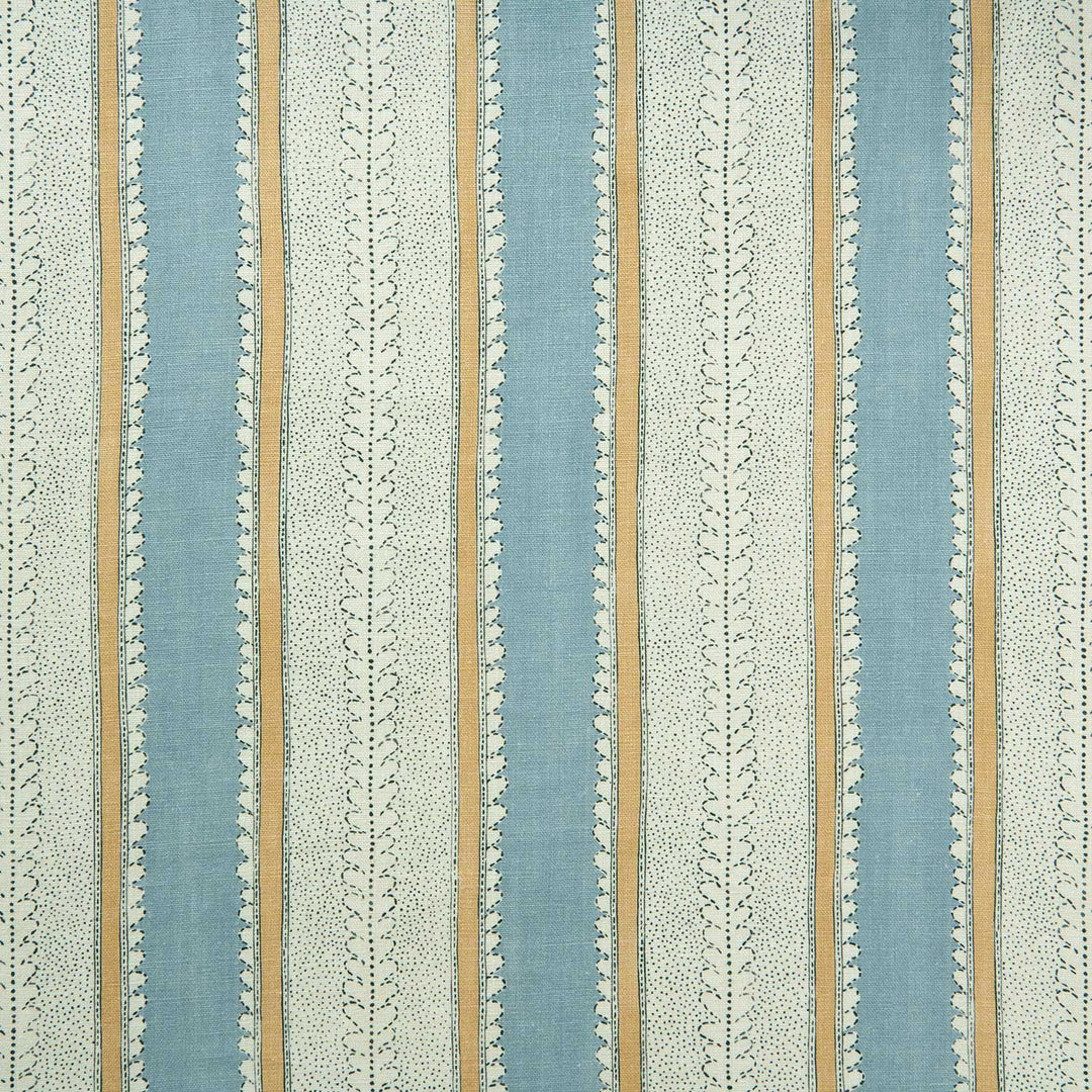 Dimity Powder Blue – Pure Linen Striped Fabric by Linwood