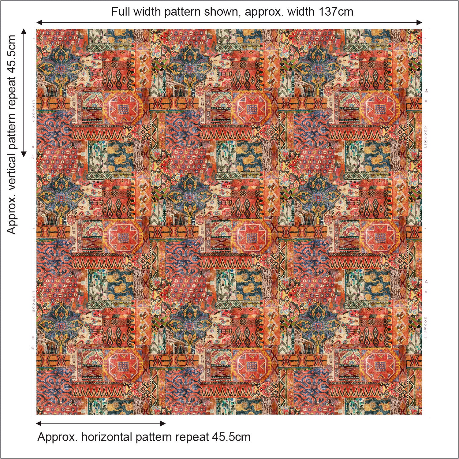 Fez - Paprika | Printed Velvet Fabric | Linwood