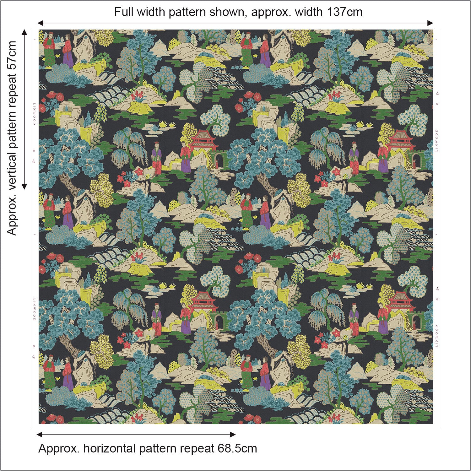 Japanese Garden - Dayglow | Printed Velvet Fabric | Linwood