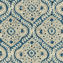 Linen print with a handcrafted feel in blue