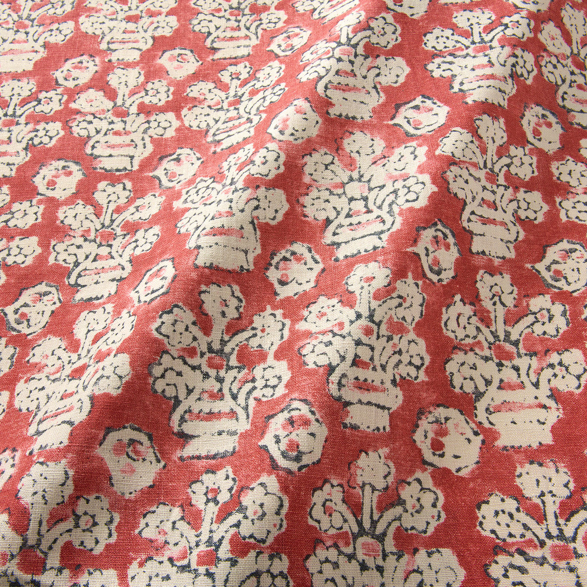 Linwood Raspberry Fabric Shirin – Raspberry Jam | Linen Fabric | Linen Curtains | Linwood
