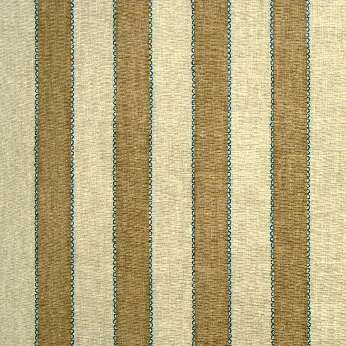Lola Stripe Toast Rack Printed Linen Stripe Fabric | Linwood