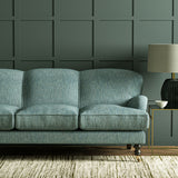 Sofa in Linwood’s Loxley Cerulean – Italian-woven blue fabric with tactile texture and versatility.
