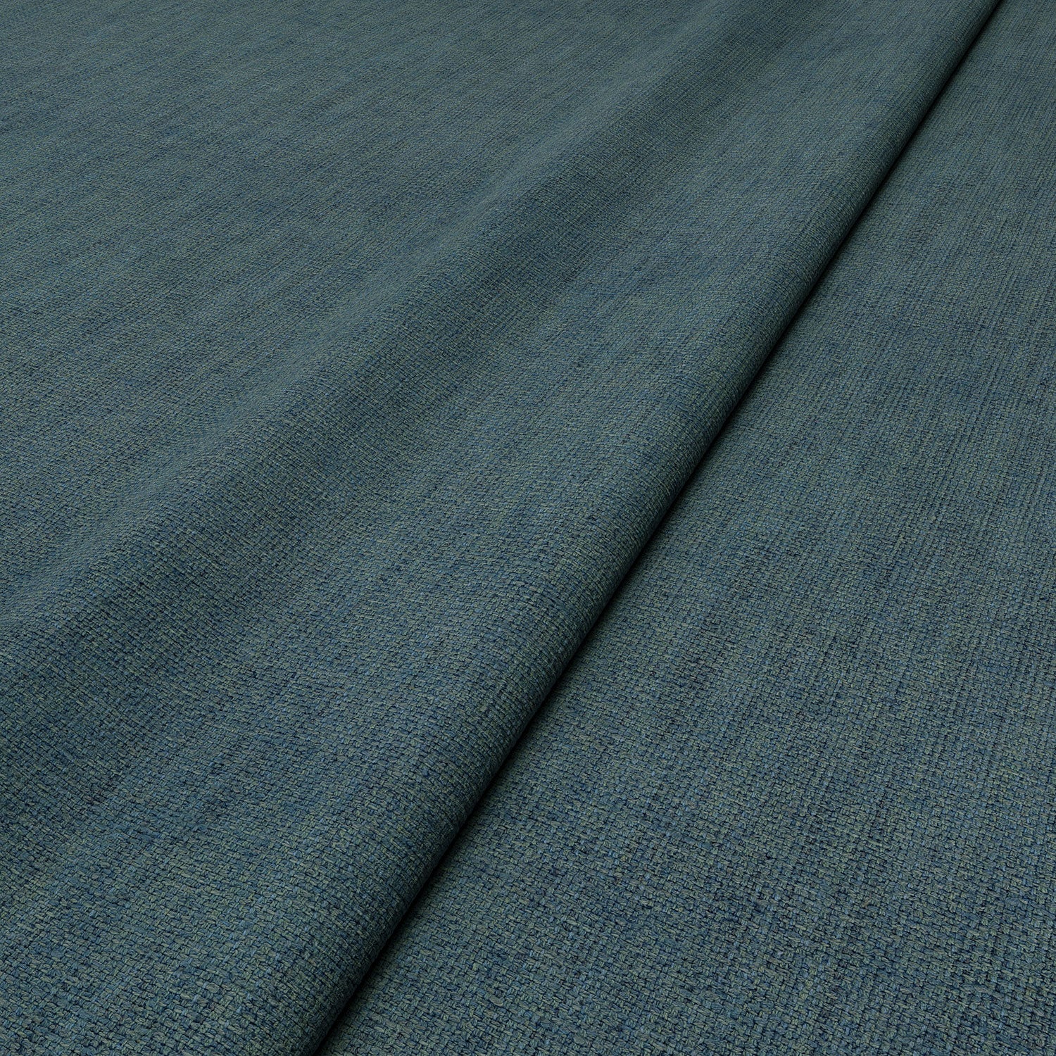Loxley Denim fabric by Linwood – close-up of natural fibre weave in textured blue tones.